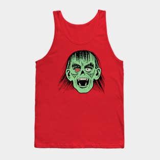 Halloween Green Monster Face Tank Top